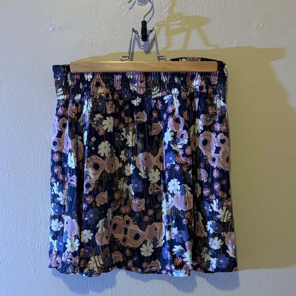Frenchi Navy Floral Mini Skirt